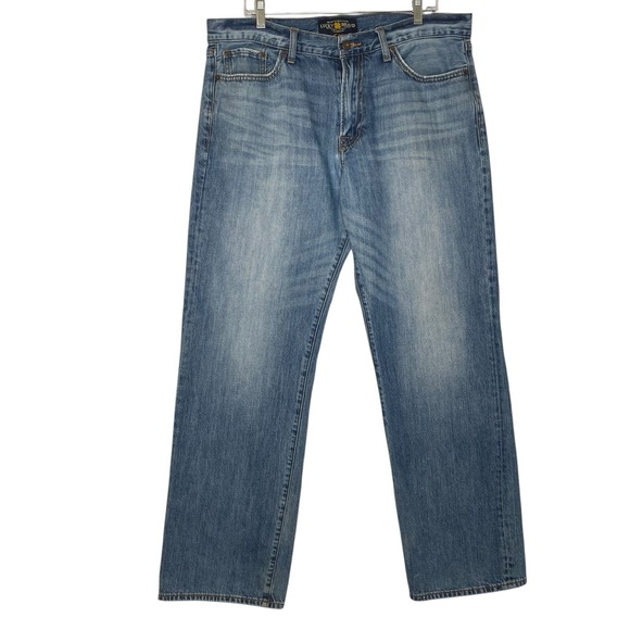 Lucky Brand Other - Lucky Brand 361 Vintage Straight Jeans Men 36x31 Blue Distressed Relaxed